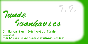 tunde ivankovics business card